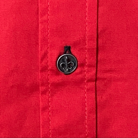 Victorious Men’s Embroidered Button Down Shirt with Rhinestones Size S Red - Picture 6 of 9